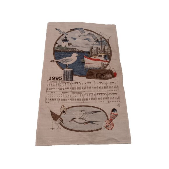 1995 Cotton Linen Tea Towel Nautical Light House Birth Year or Anniversary Gift - Picture 8 of 12